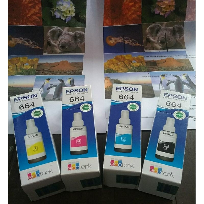 Jual Tinta Epson 664 Original Cyan Magenta Yellow Black Shopee Indonesia 7021