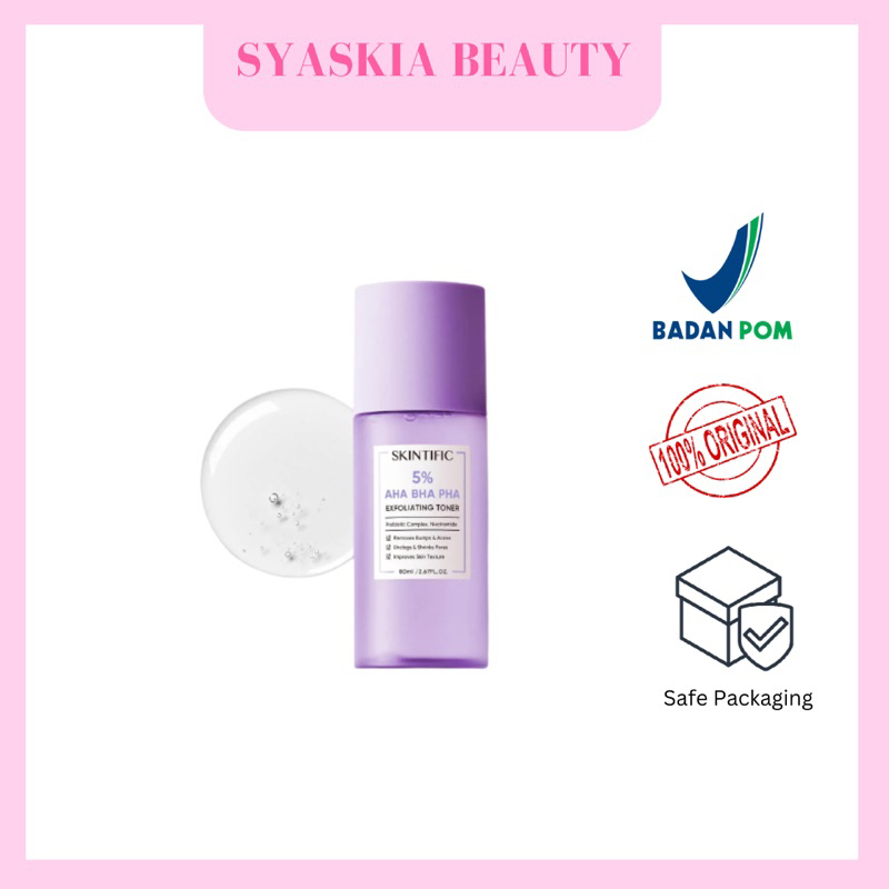 Jual SKINTIFIC - 5% AHA/BHA Exfoliating Toner | 80ml | Shopee Indonesia