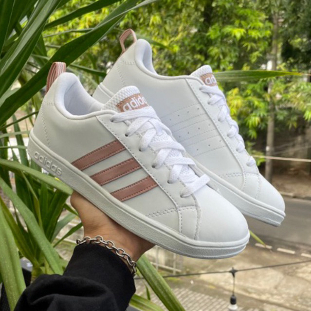 Adidas Neo Vall Stripe Leather White Rose Gold