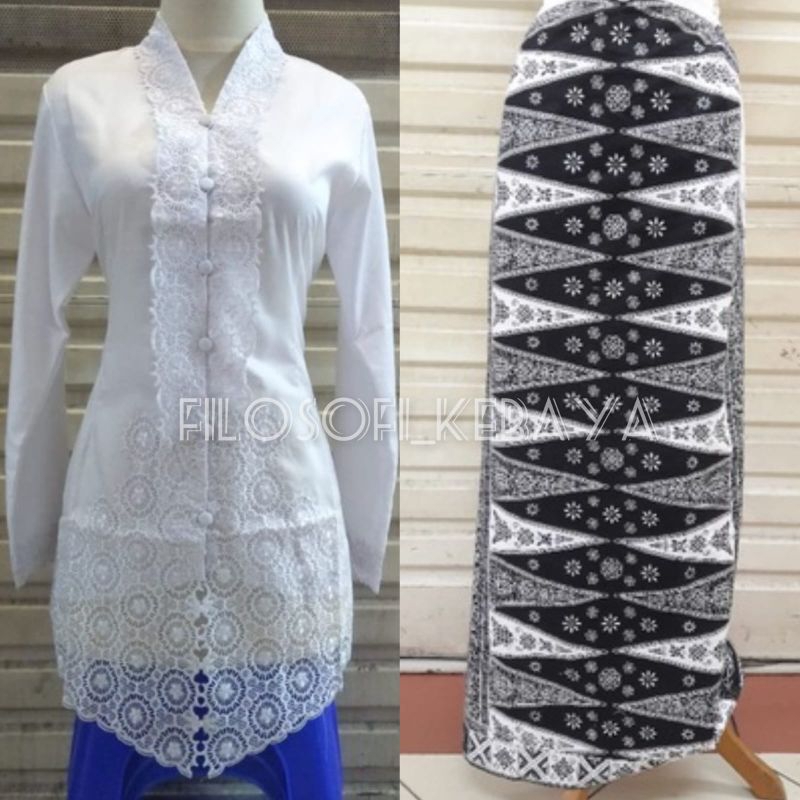 Jual Kebaya Encim Katun Bordir Dewasa Lengan Panjang Polos Kebaya Encim