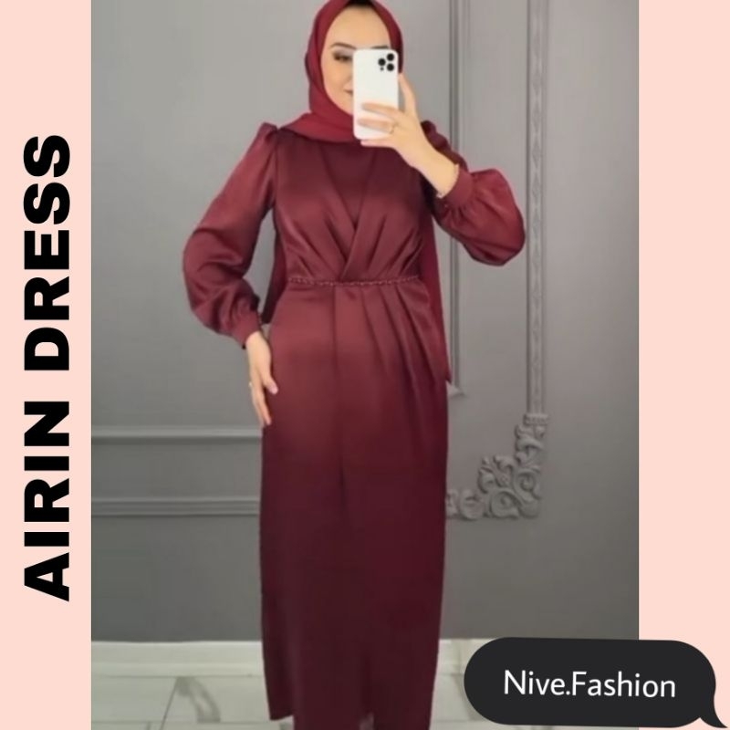 Jual Airin Dress Baju kondangan wanita Dress kondangan Satin