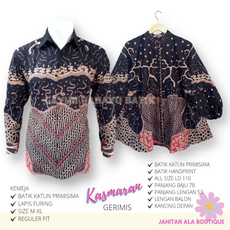 Jual Couple Blus Kasmaran Gerimis Batik Solo Blus Batik Dan Kemeja Pria Shopee Indonesia 