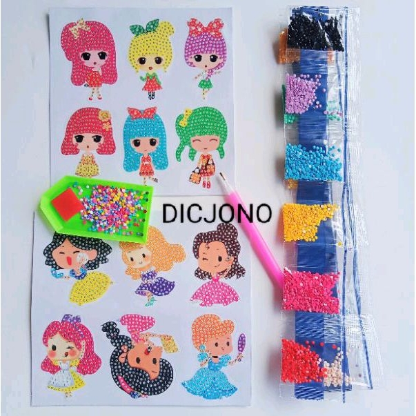 Jual Mainan Edukasi Menempel Stiker Manik Pen Jumbo Isi 12 gambar