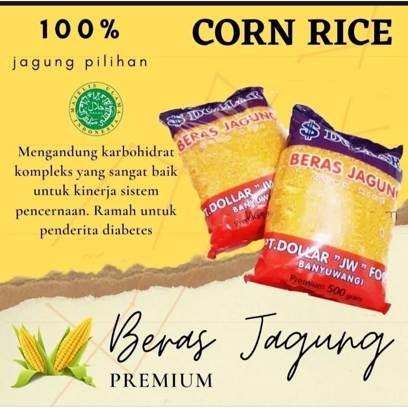 Jual Beras Jagung Dollar Jakarta 500 Gram ( 2 Pack ) | Shopee Indonesia
