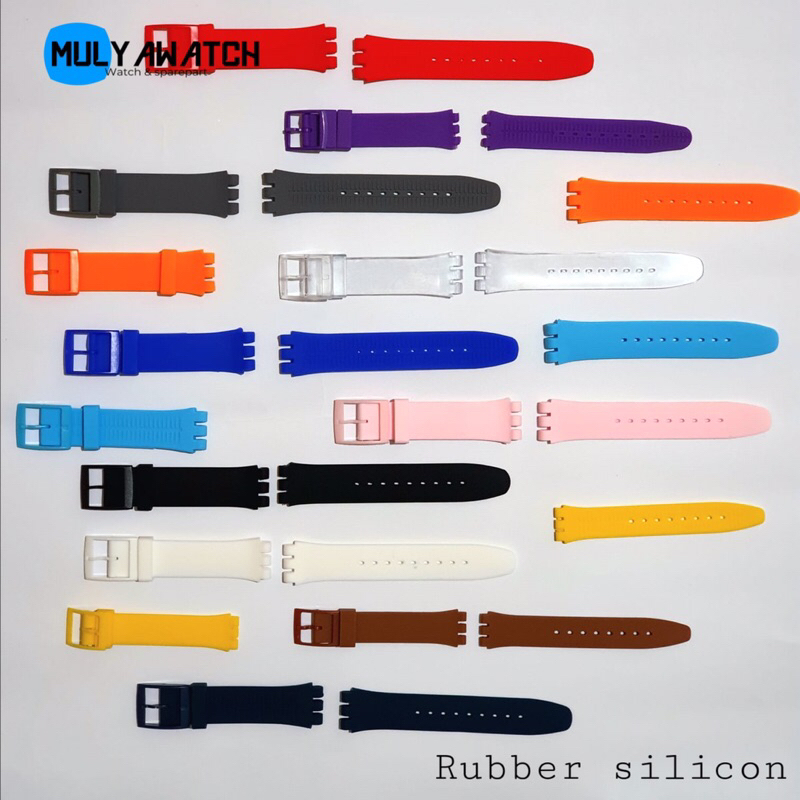 Jual Tali Strap Jam Tangan Swatch Rubber Tali Swatch Karet Rubber 17mm