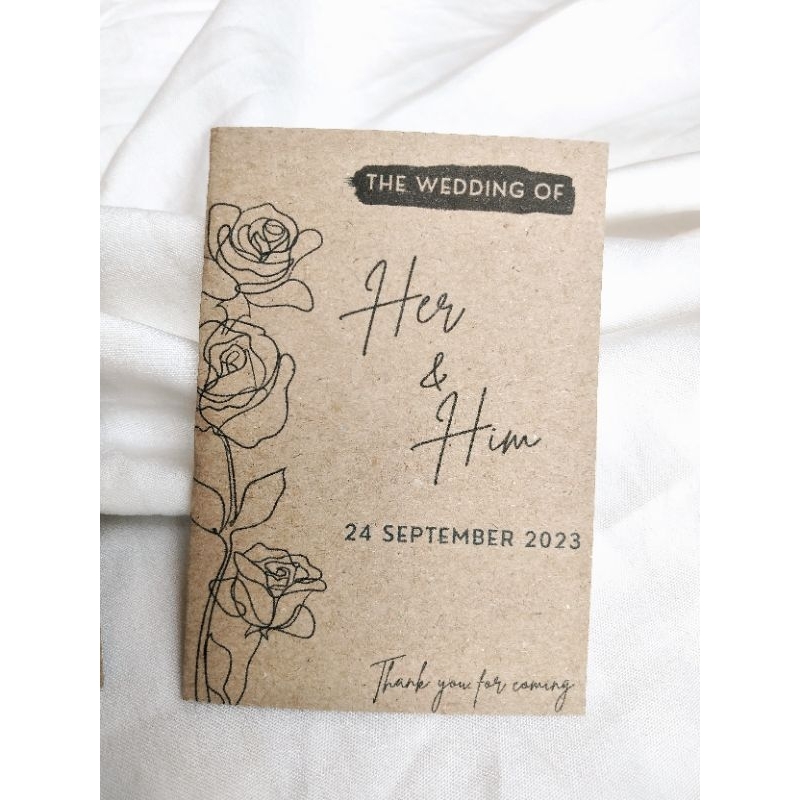 Jual Custom Simple Mini Notebook Wedding |Birthday Souvenir | Souvenir ...