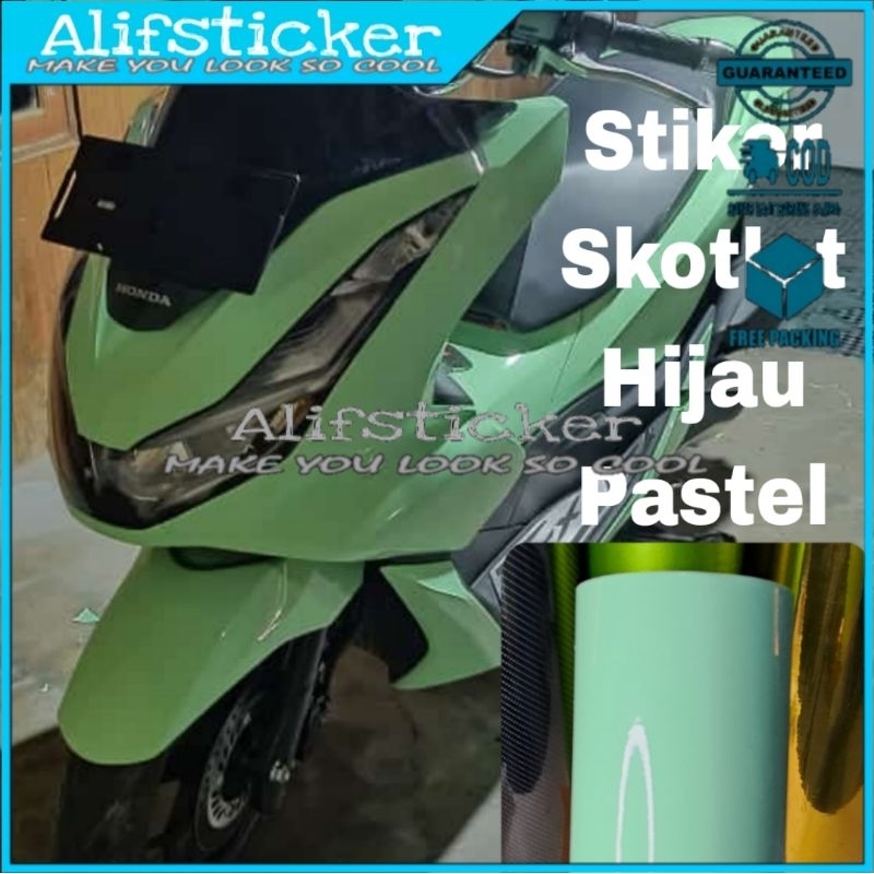 Jual Skotlet Stiker Hijau Pastel Scotlite Motor Warna Hijau Pastel Super Glossy Shopee Indonesia