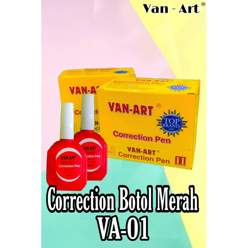 Jual (HARGA 1 KOTAK ISI 12) Correction fluid, tip-ex cair botol merah ...