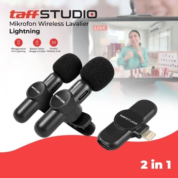 Clip On Jarak Jauh 20M Mikrofon Portable Wireless VLog Lavalier Mic Type C Lighting Microphone