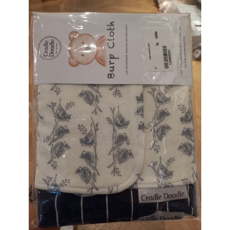 Jual Cradle Doodle Burp Cloth - Organic Cotton / 2 Pack | Shopee Indonesia