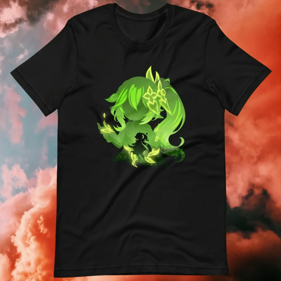 Jual Tshirt Nahida Silhouette Black Anime Genshin Impact Kaos Gaming ...