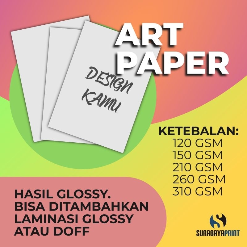 Jual [ 1 HARI JADI ] Print Art Paper Size A3+ Full Color Art Carton