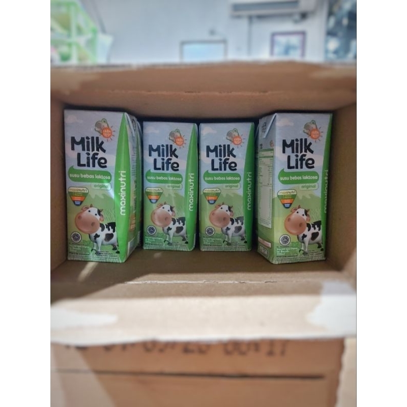 Jual Milklife UHT Lactose Free Rasa Original 200 ml Milk Life Susu Anak Bebas Laktosa Susu