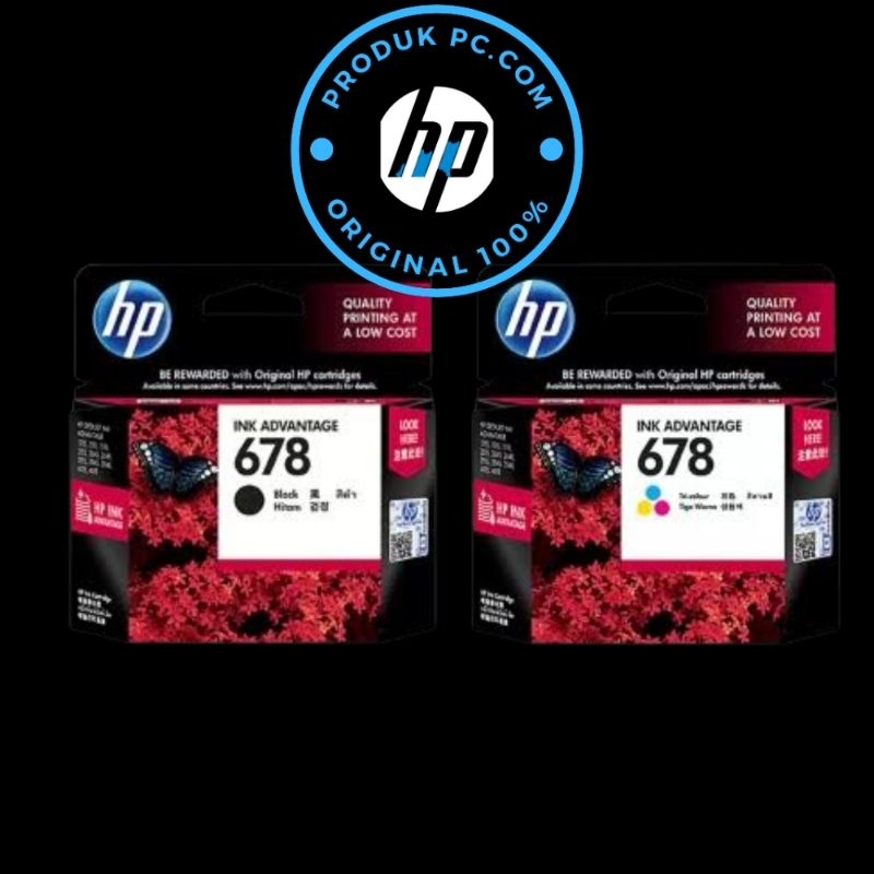 Jual Tinta hp 678 black dan 678 tri color original | Shopee Indonesia