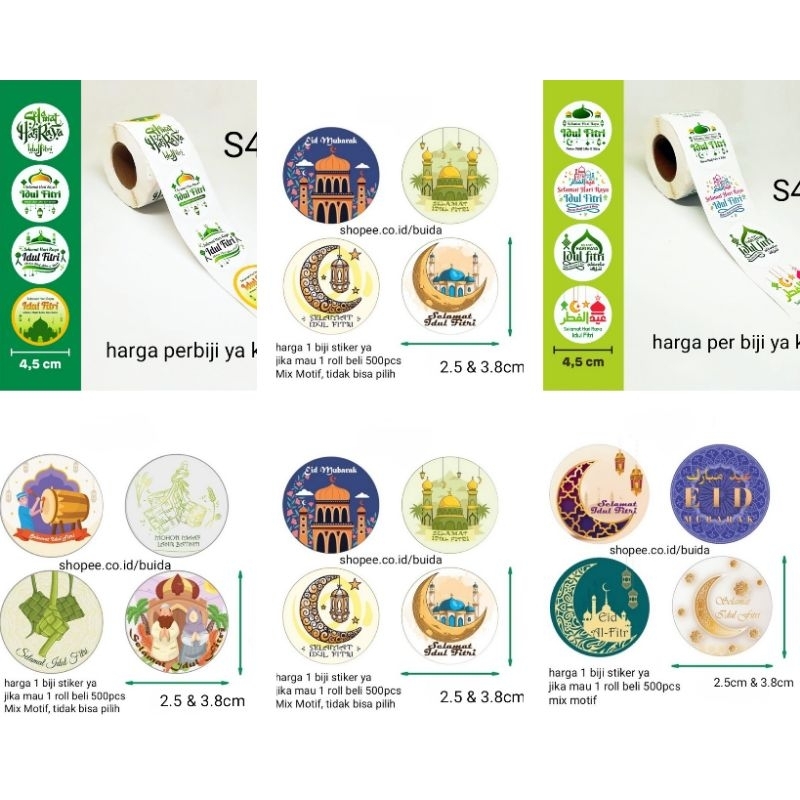 Jual Stiker Sticker Label Selamat Hari Raya Idul Fitri Eid Mubarak ...