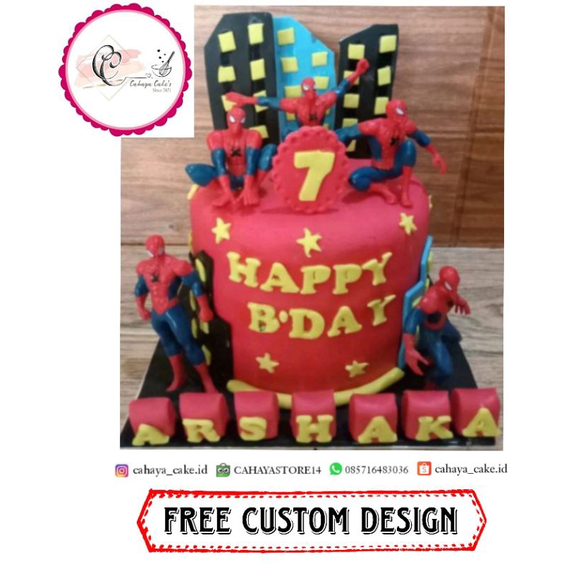 Jual Kue Ulang Tahun Spiderman / Spiderman Cake / Kue Ultah Karakter