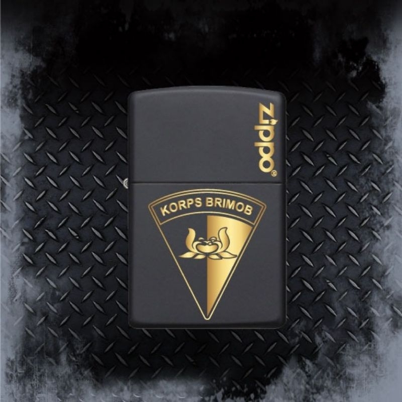 Jual Korek Api Zippo Matte Black Grafir Laser Motif Korps Brimob Gratis Tambah Nama Shopee