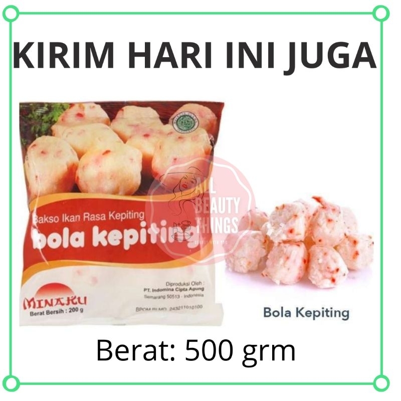 Jual Bakso Bola Kepiting Minaku 500grm Baso Makanan Beku Frozen Food