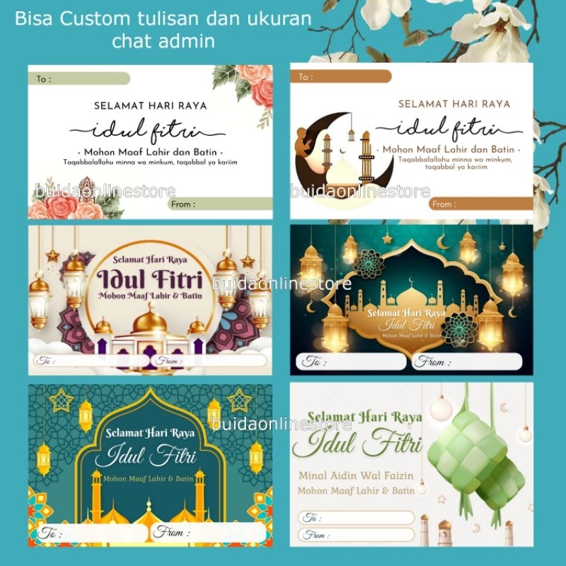 Jual Kartu Ucapan / Stiker Lebaran Selamat Hari Raya Idul Fitri Label ...