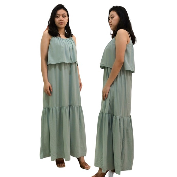 Jual LONG DRESS PUNDAK TALI DADA RENDA | Shopee Indonesia