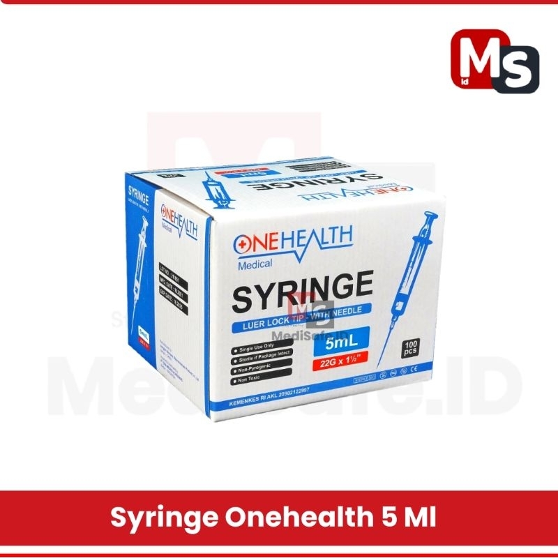 Jual Medisafe Spuit 5 Ml Onehealth Disposable Syringe 5 Cc Suntikan Isi ...