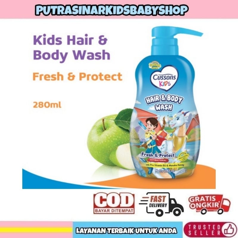 Jual [PS] CUSSONS KIDS HAIR & BODY WASH FRESH AND PROTECT ANTIBACTERIAL ...