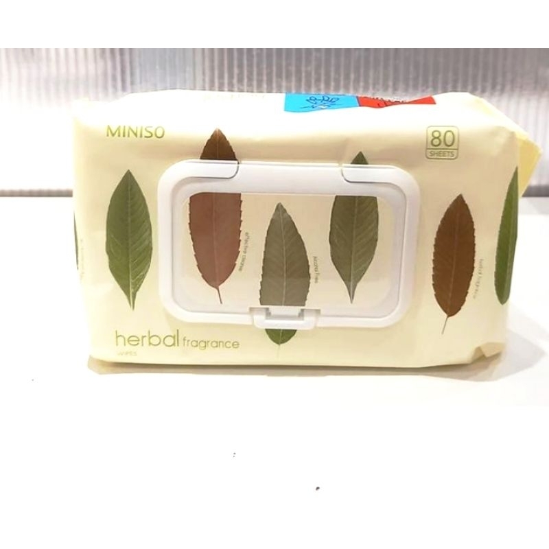 Jual MINISO HERBAL FRAGRANCE WIPES 80 SHEETS / TISU BASAH Shopee