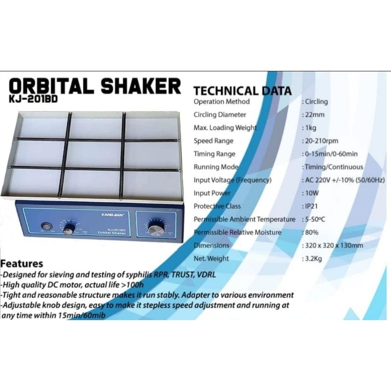 Jual ROTATOR OREGON ROTATOR KJ LABORATORIUM ORBITAL SHAKER KJ201BD