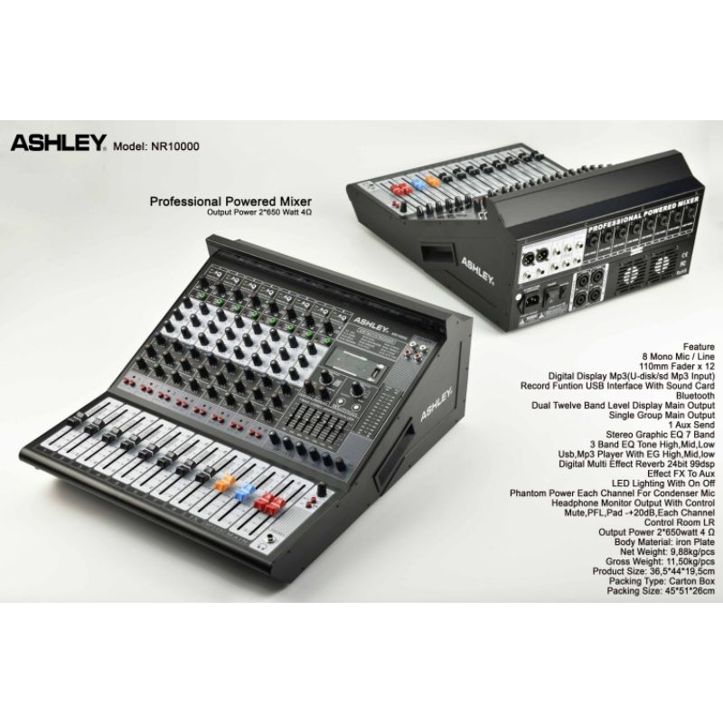 Jual Power Mixer Ashley NR 10000 Original 8 Channel Bluetooth USB