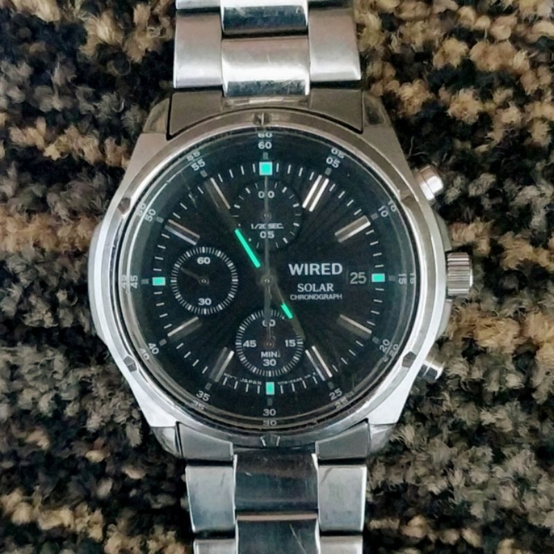 Wired discount solar chronograph