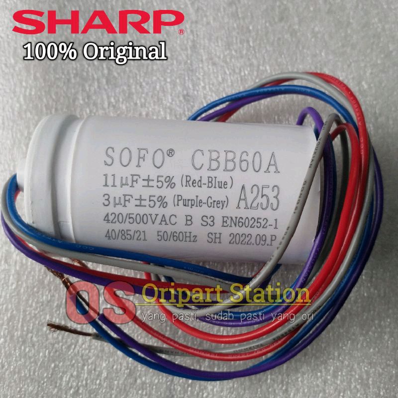 Jual CAPACITOR KAPASITOR MESIN CUCI SHARP 2 TABUNG ORIGINAL | Shopee ...