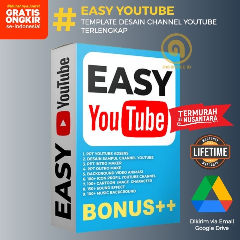 Jual EASY YOUTUBE - Template Desain Channel YouTube Lengkap | Shopee ...