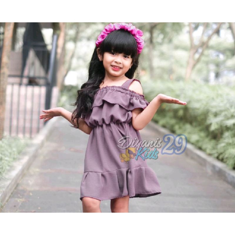 Jual SABRINA-dres anak perempuan tali pundak ala Korea :) | Shopee ...