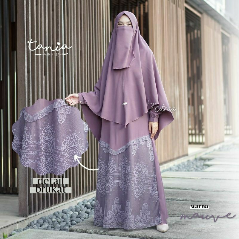 Jual GAMIS TANIA SET BY GERAI MIKA | GAMIS SET KHIMAR JUMBO BRUKAT ...