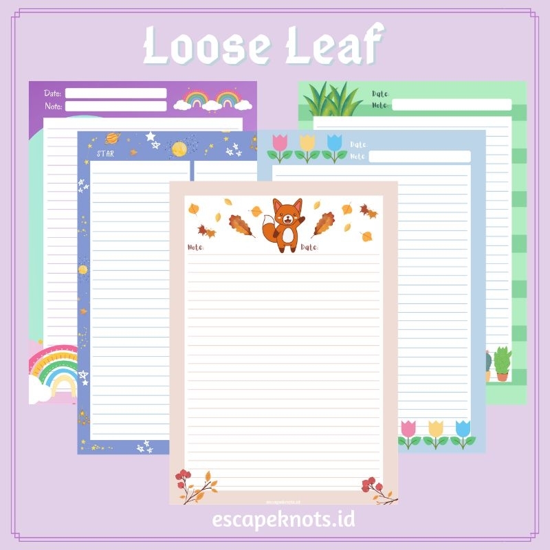 Jual Loose Leaf Garis Custom A5 / Kertas Binder / Buku Jurnal Catatan ...