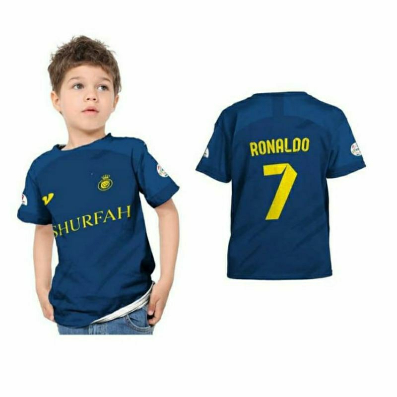 Jual Jersey Kaos Bola Anak Cr7 Ronaldo Away Al-nassr Terbaru 2023 ...