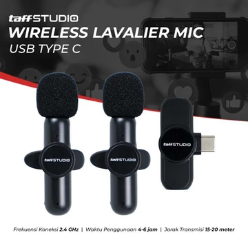 Clip On Jarak Jauh 20M Mikrofon Portable Wireless VLog Lavalier Mic Type C Lighting Microphone