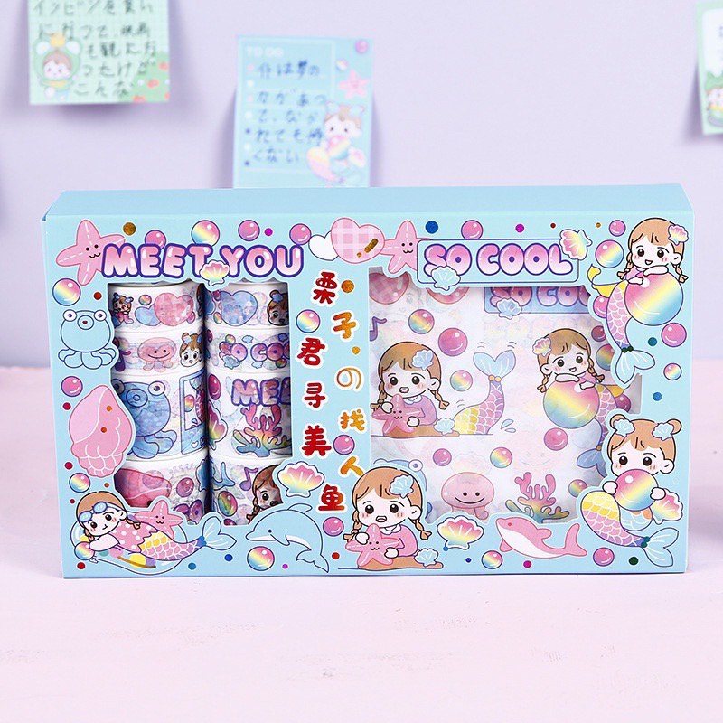 Jual Stiker Set Box Premium Karakter Lucu + ROll Sticker 10 x10/ 1 set ...