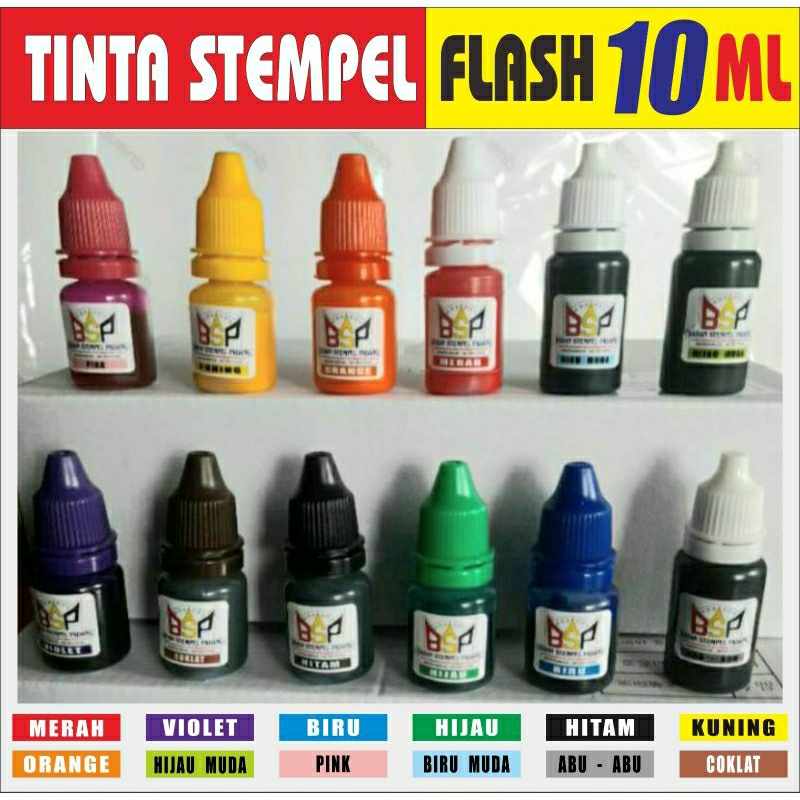 Jual Tinta Stempel Flash Biasa Dan Permanen Plastik 10 Ml 12 Warna Pilihan Shopee Indonesia 7936