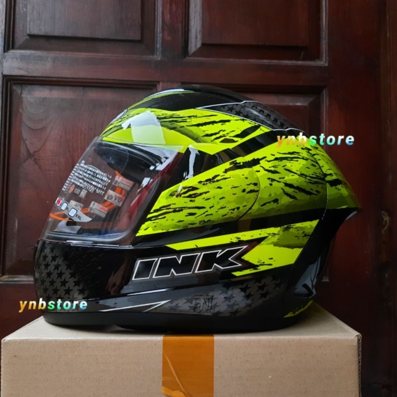 Jual Helm INK CL MAX Seri 7 Black Yellow Fluo | Helm Fullface INK CL ...