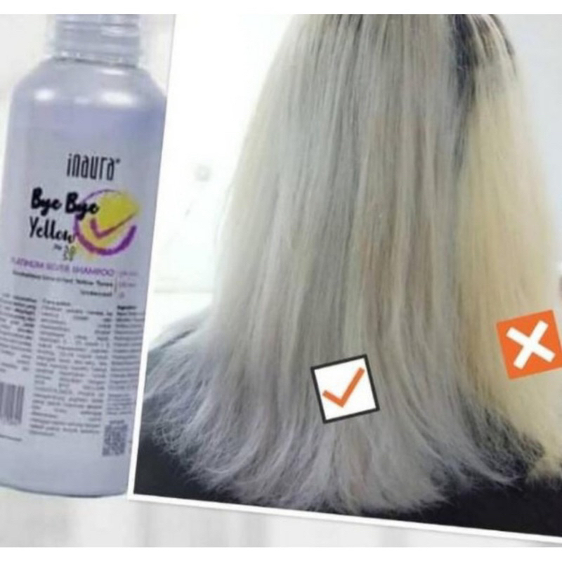 Jual INAURA SHAMPOO SILVER NO YELLOW BYE BYE YELLOW BLEACHING SHAMPOO ...