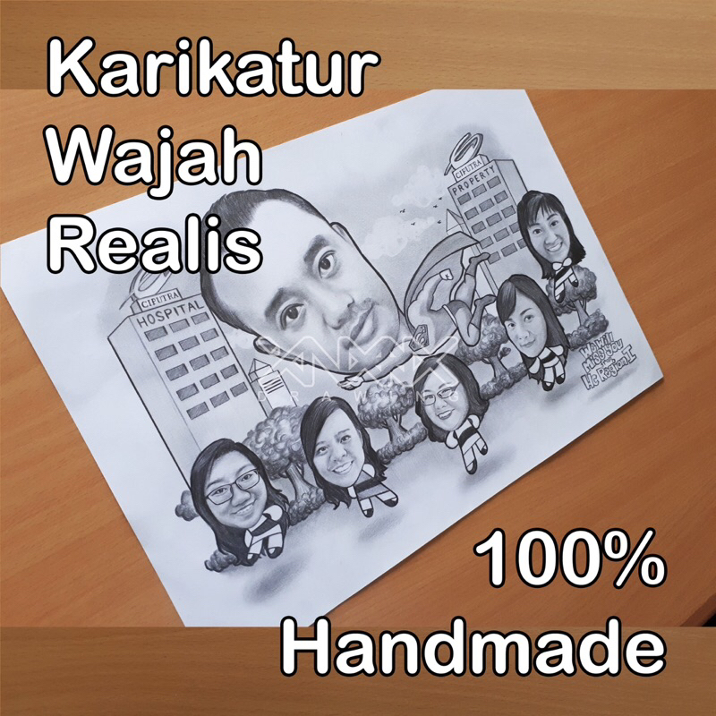 Jual Karikatur Gambar Wajah Realis Hitam Putih Jasa Lukis Wajah Kado Murah Shopee Indonesia 4204