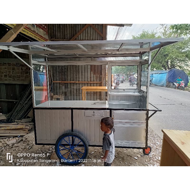 Jual gerobak roti bakar gerobak serba guna gerobak alumunium | Shopee ...