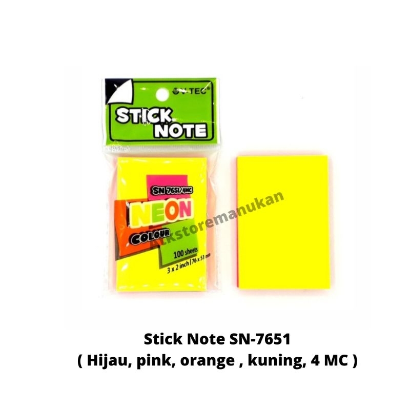 Jual Stick Note V-Tec / kertas memo / memo warna tempel / pembatas buku ...