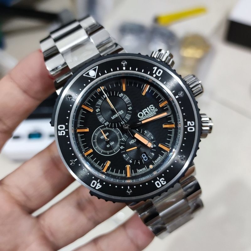 Jam tangan ORIS PRODIVER Dive Control Chronograph Stainless steel