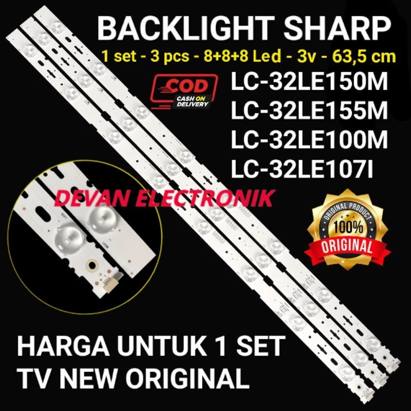 Jual BACKLIGHT TV LED SHARP 32 INC 32LE150M 32LE155M 32LE100M 32LE107I ...