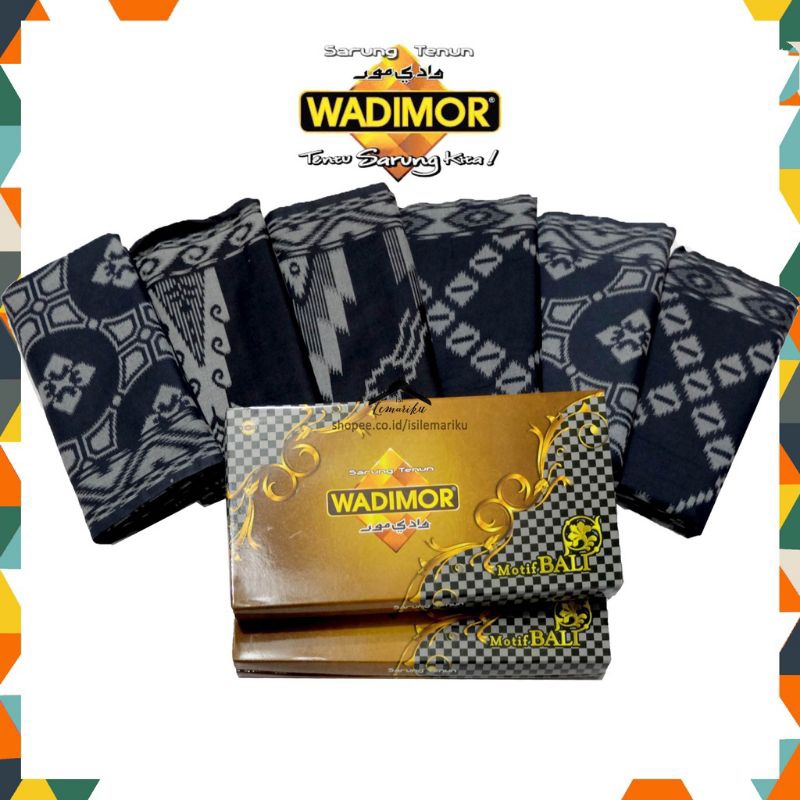 Sarung Tenun WADIMOR BALI Special hitam Fashion Muslim Laki Laki bahan lembut adem berkualitas
