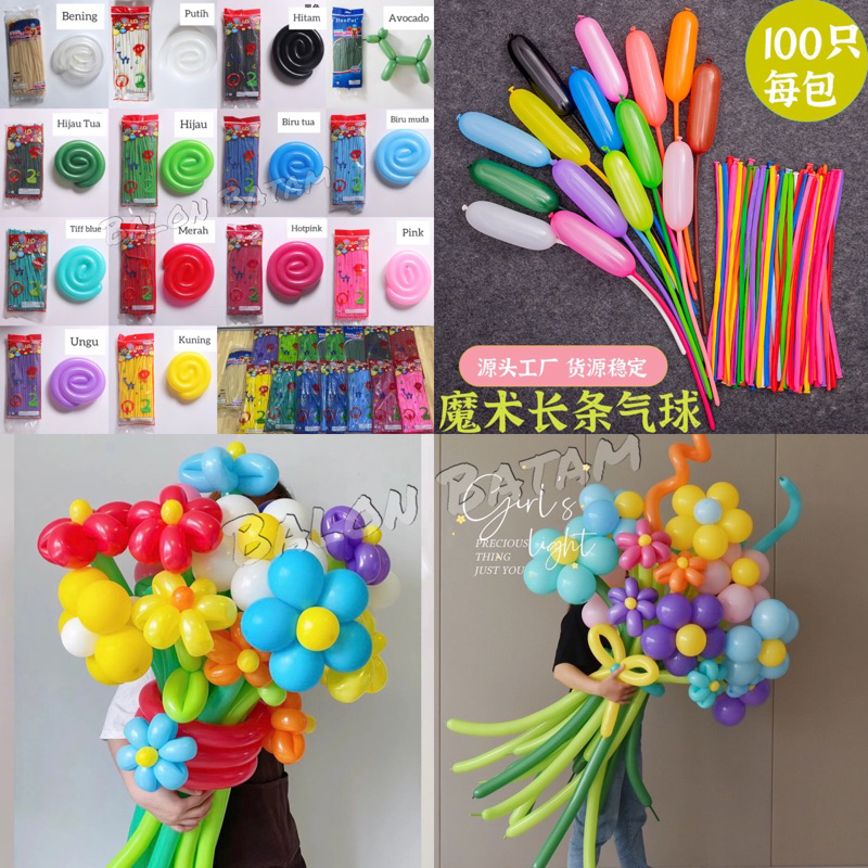 Jual Balon Latex Pentil Twist Cacing Doff Satuan Shopee Indonesia