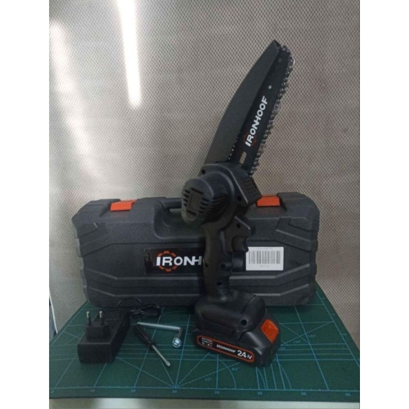 Jual Gergaji Listrik Chainsaw Rantai Elektrik Mini V Portable Ironhoof Shopee Indonesia