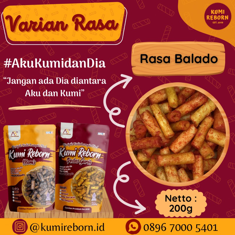 Jual RASA BALADO KUMI REBORN KERIPIK KULIT LUMPIA | Shopee Indonesia